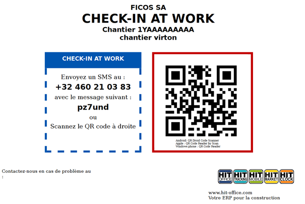 Scanner code QR pour Check-in-at-work 